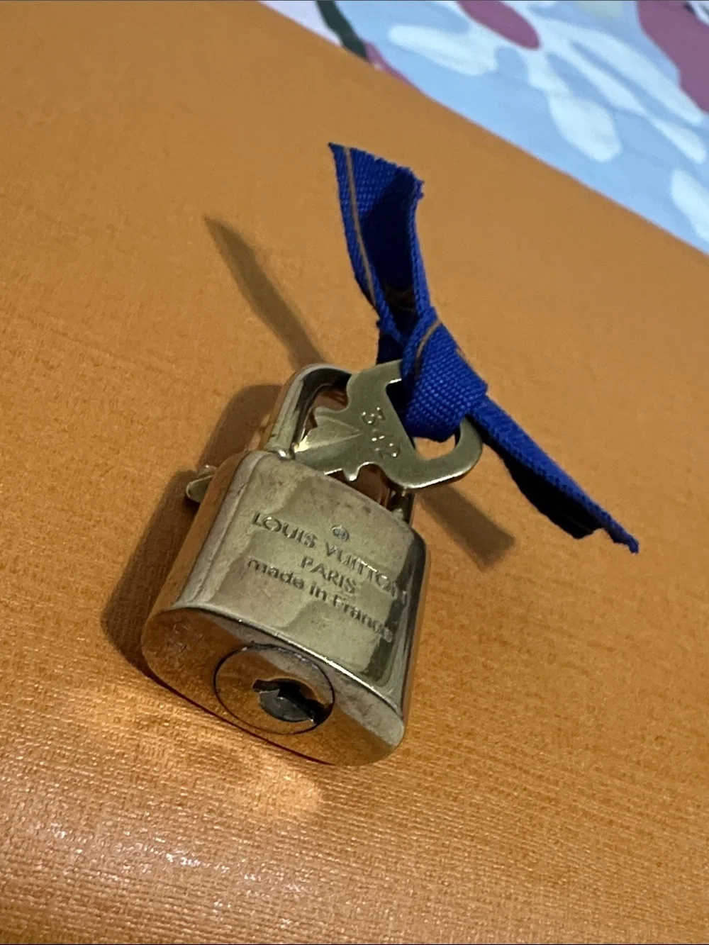 Louis Vuitton Gold Tone Padlock and Key #342